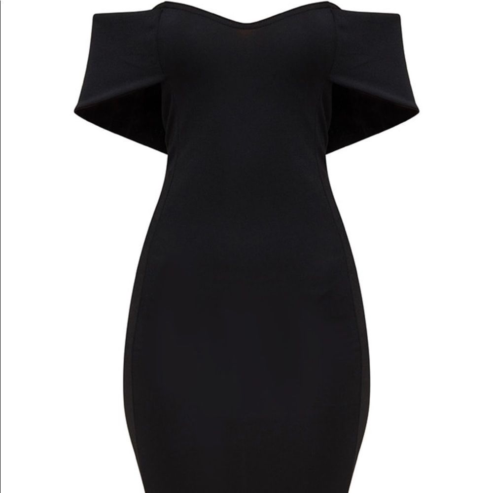 Midi Dress | Black | Frill Hem | LBD